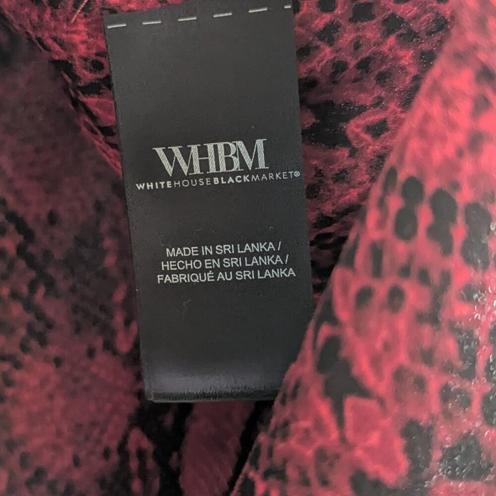 WHBM NWOT Kimono Sleeve Blouse Maroon Pinot Red Snakeskin Pattern Lining - Picture 7 of 9